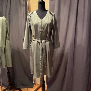 Charming Charlie - green dress with shoulder detail